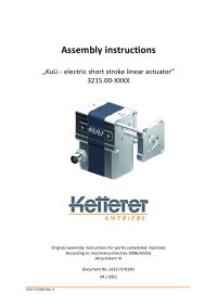 Assembly instructions KuLi - electric short stroke linear actuator