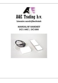 Manual for RF receiver and remote control 3143.47-0003