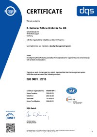 ISO 9001 Certificate (DQS)